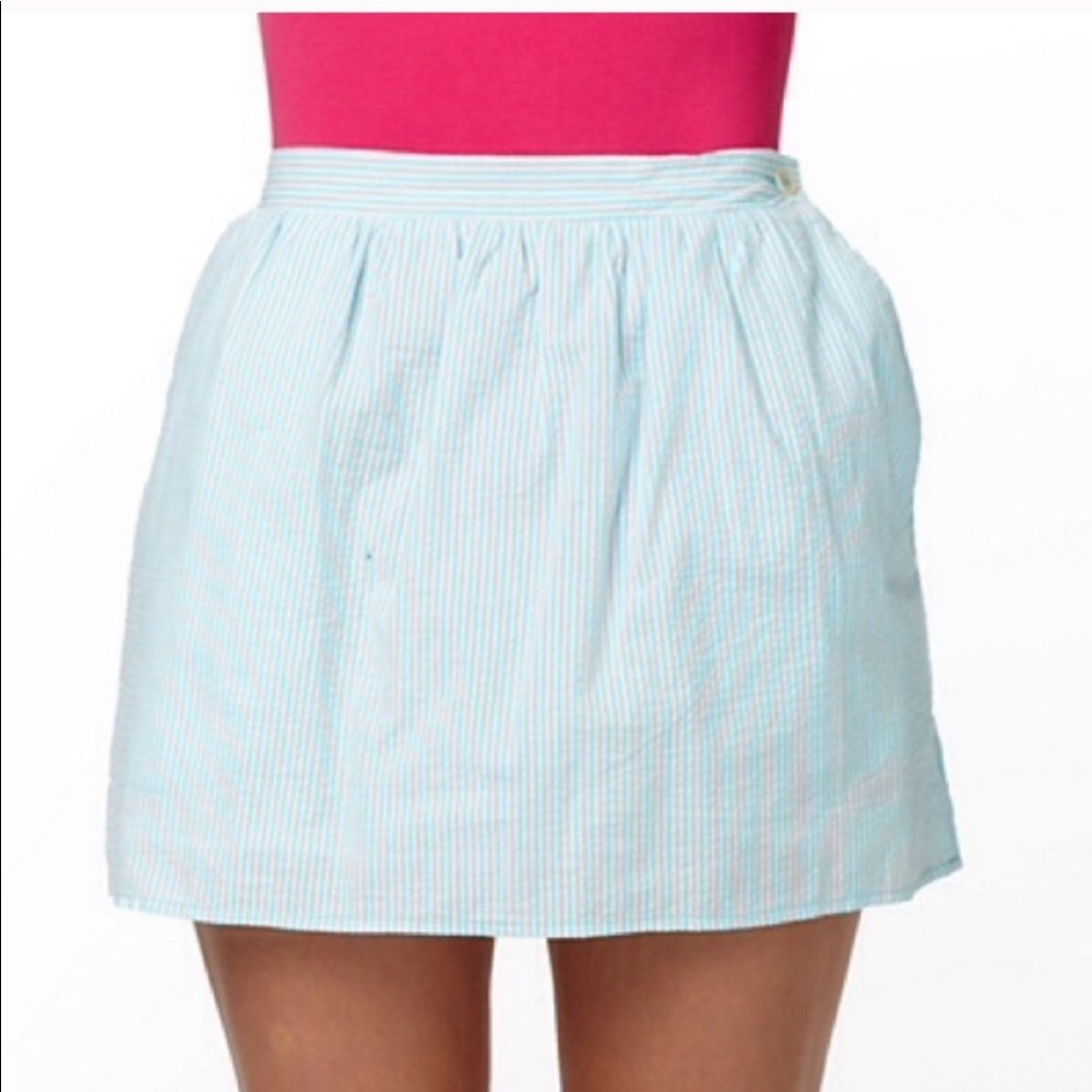 Lilly Pulitzer Mimosa Skirt blue seersucker